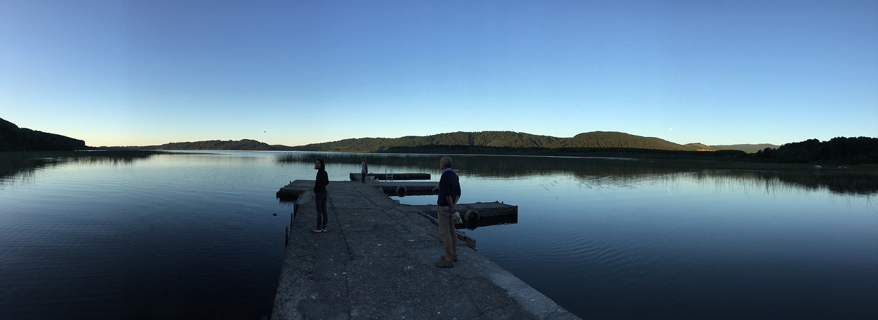 lake sunset jetty free photo