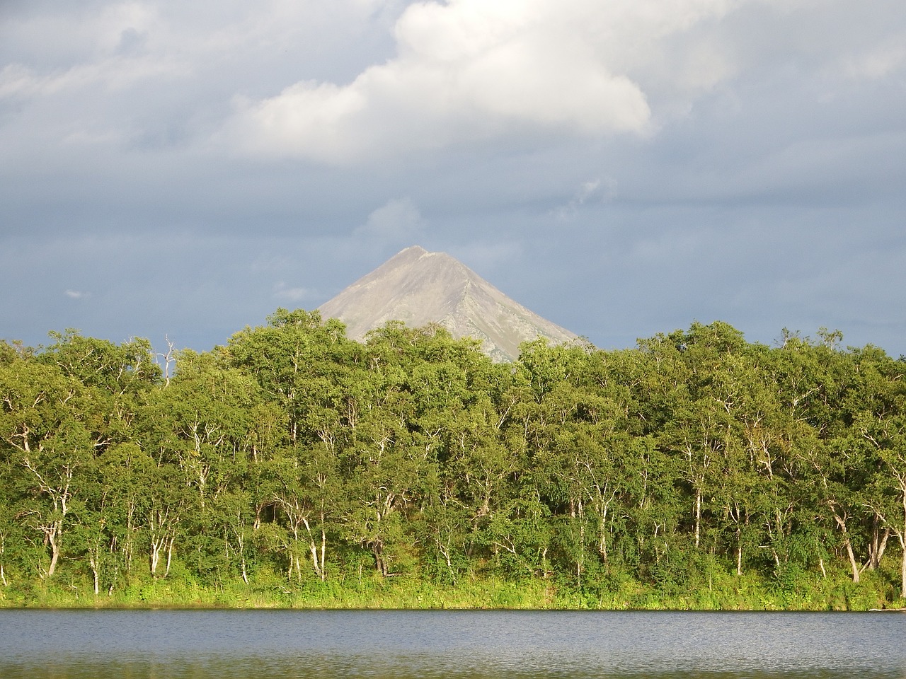 lake mountains forest free photo