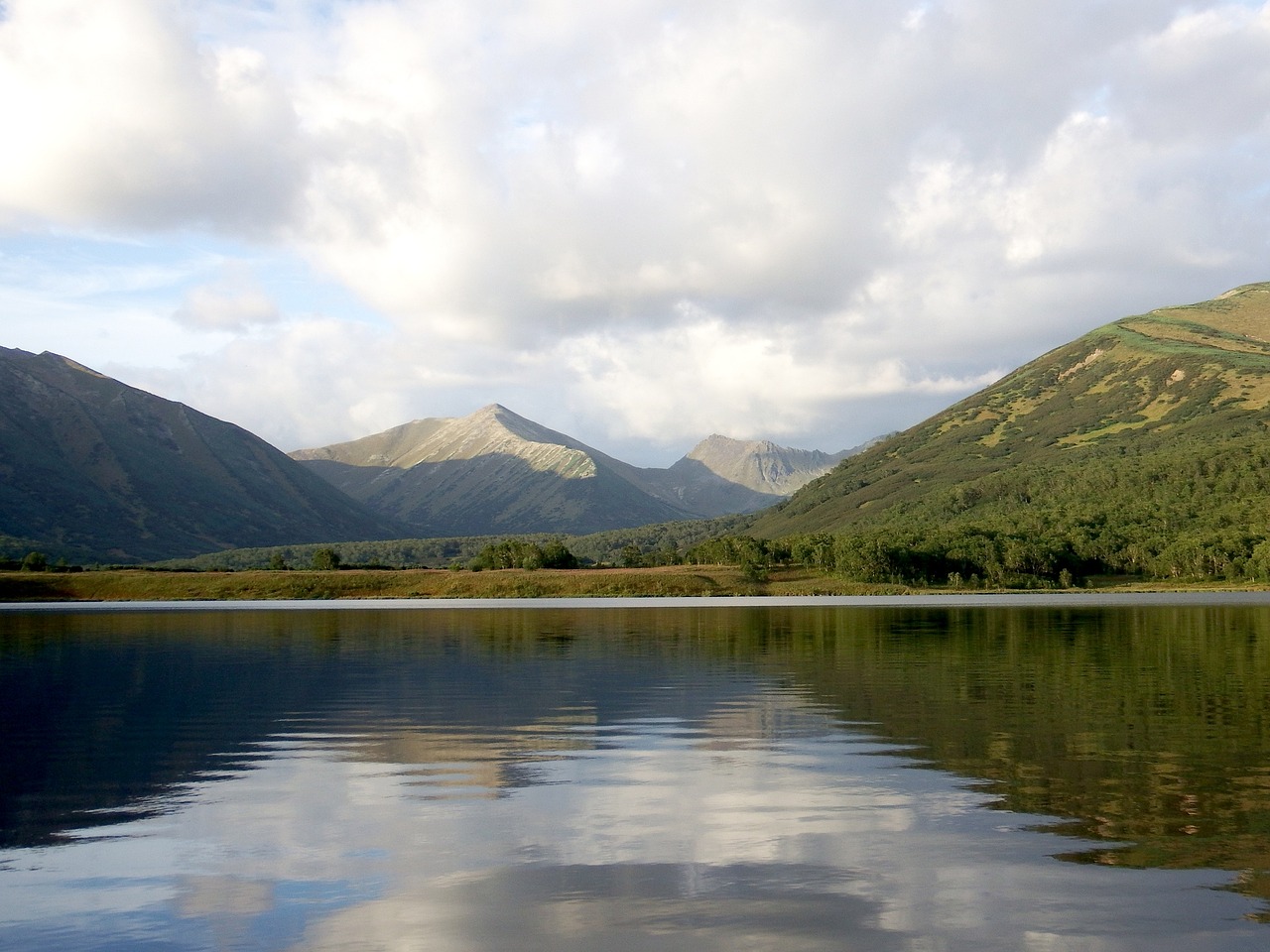 lake mountains forest free photo