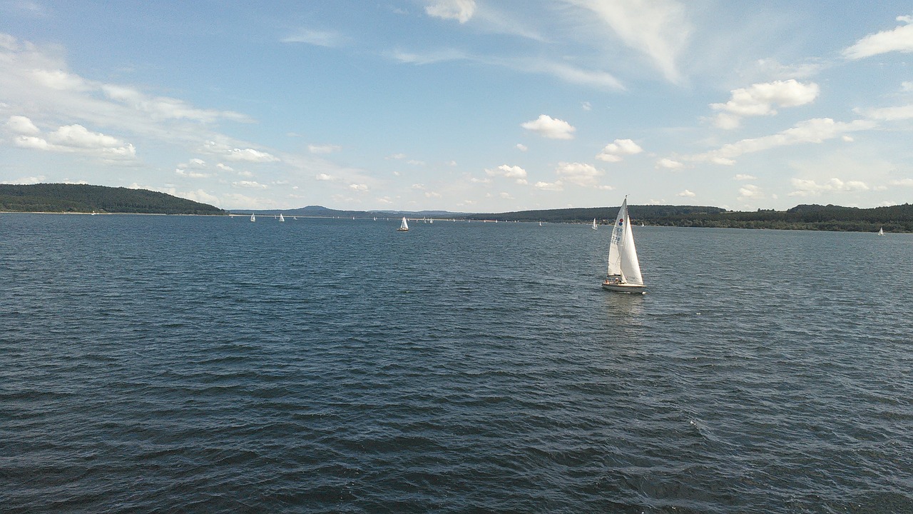 lake water sailing boat free photo