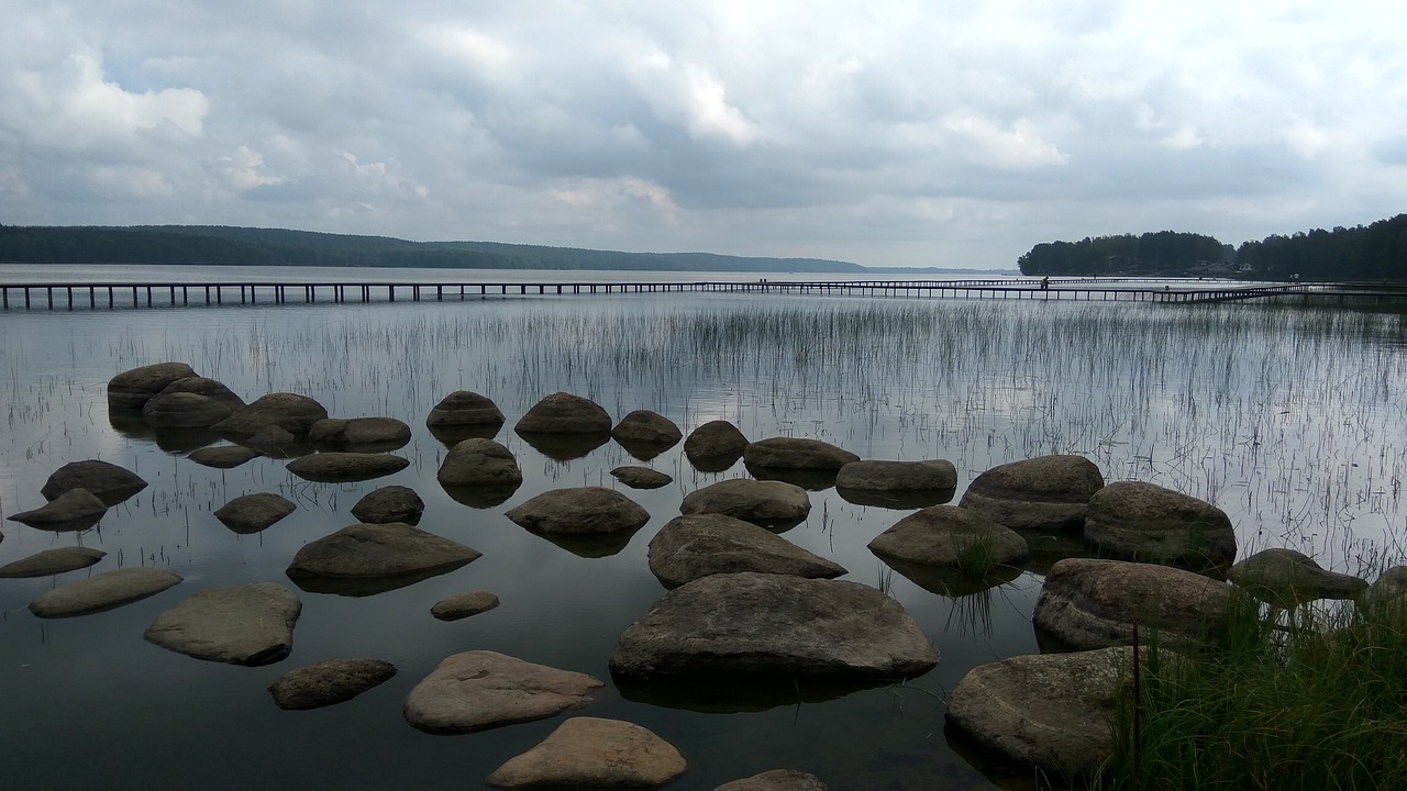 lake water stones free photo