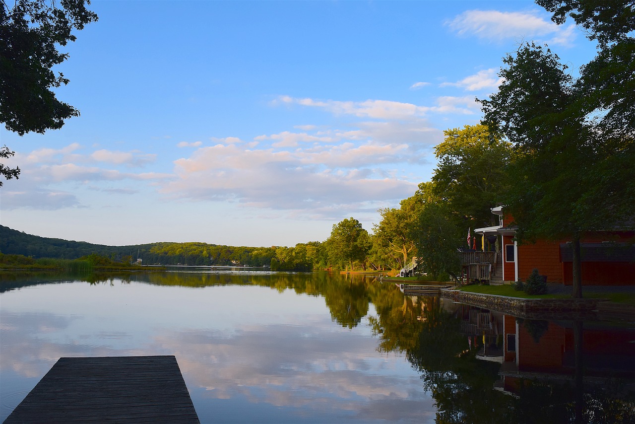 lake sunset dock free photo