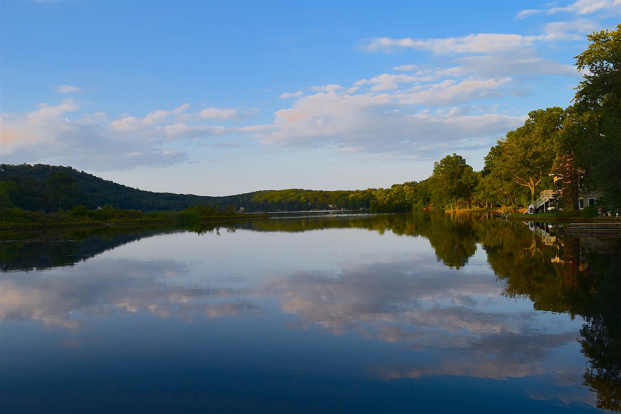 lake sunset shore free photo