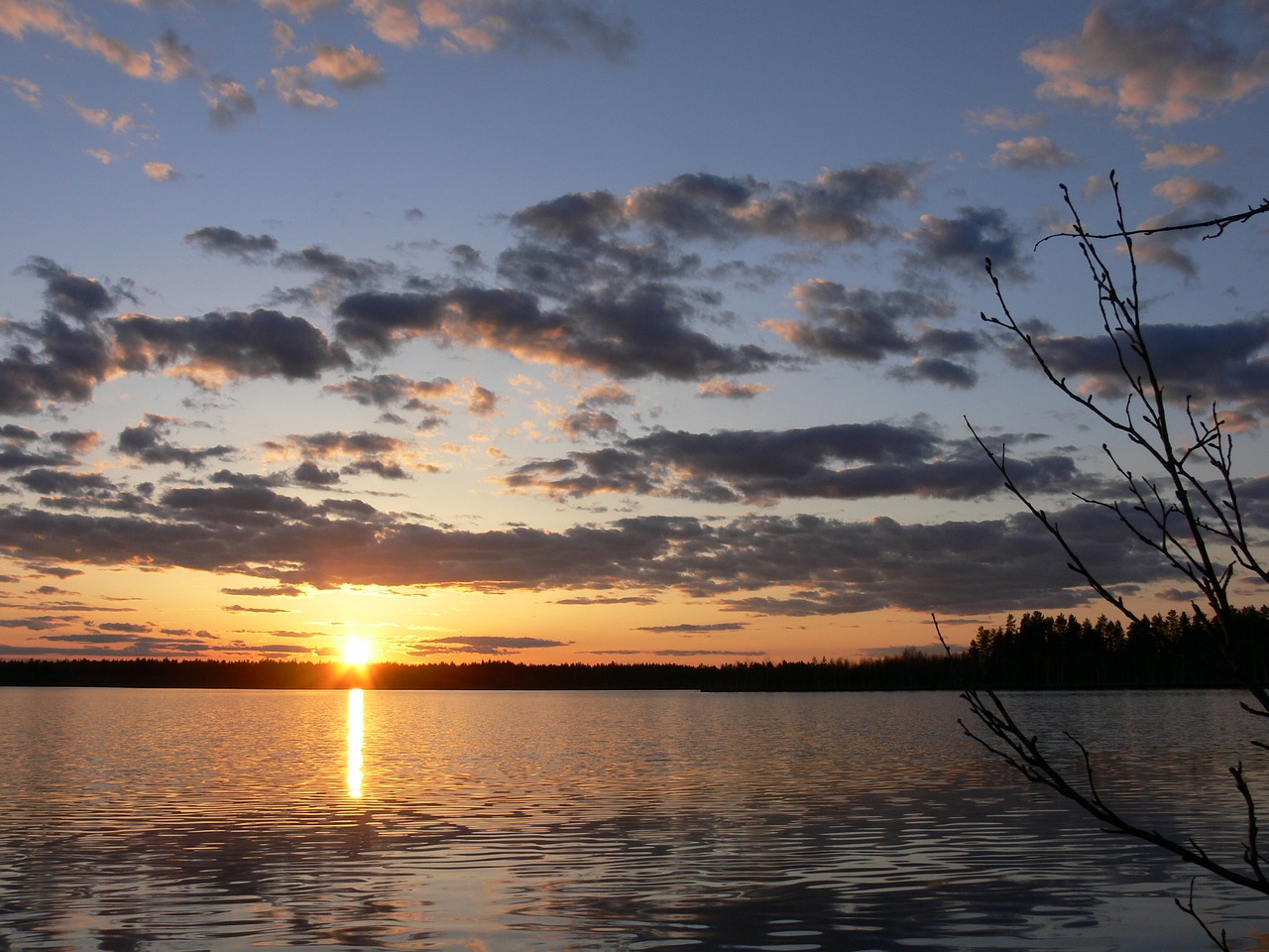 lake sunset sun free photo