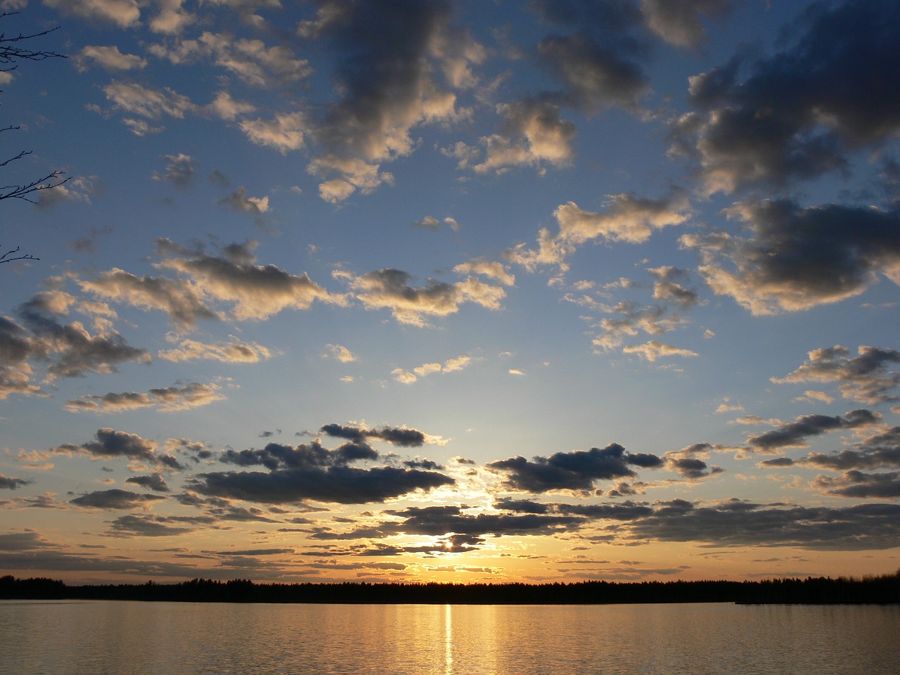 lake sunset sun free photo