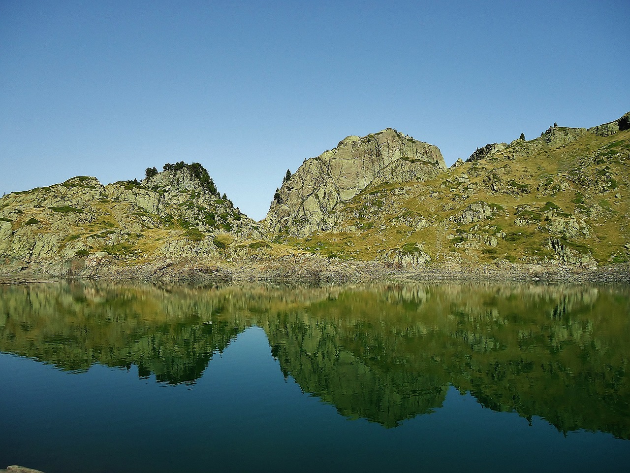 lake reflection mountain free photo