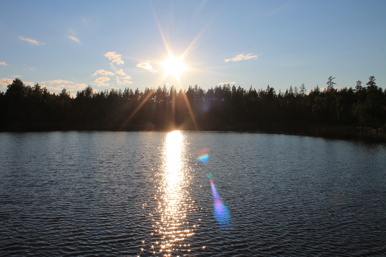 lake water sunset free photo