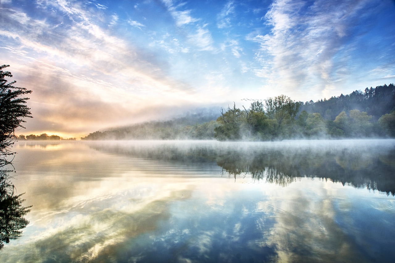 lake fog water free photo