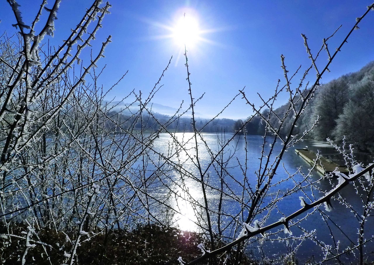 lake winters winter landscape free photo