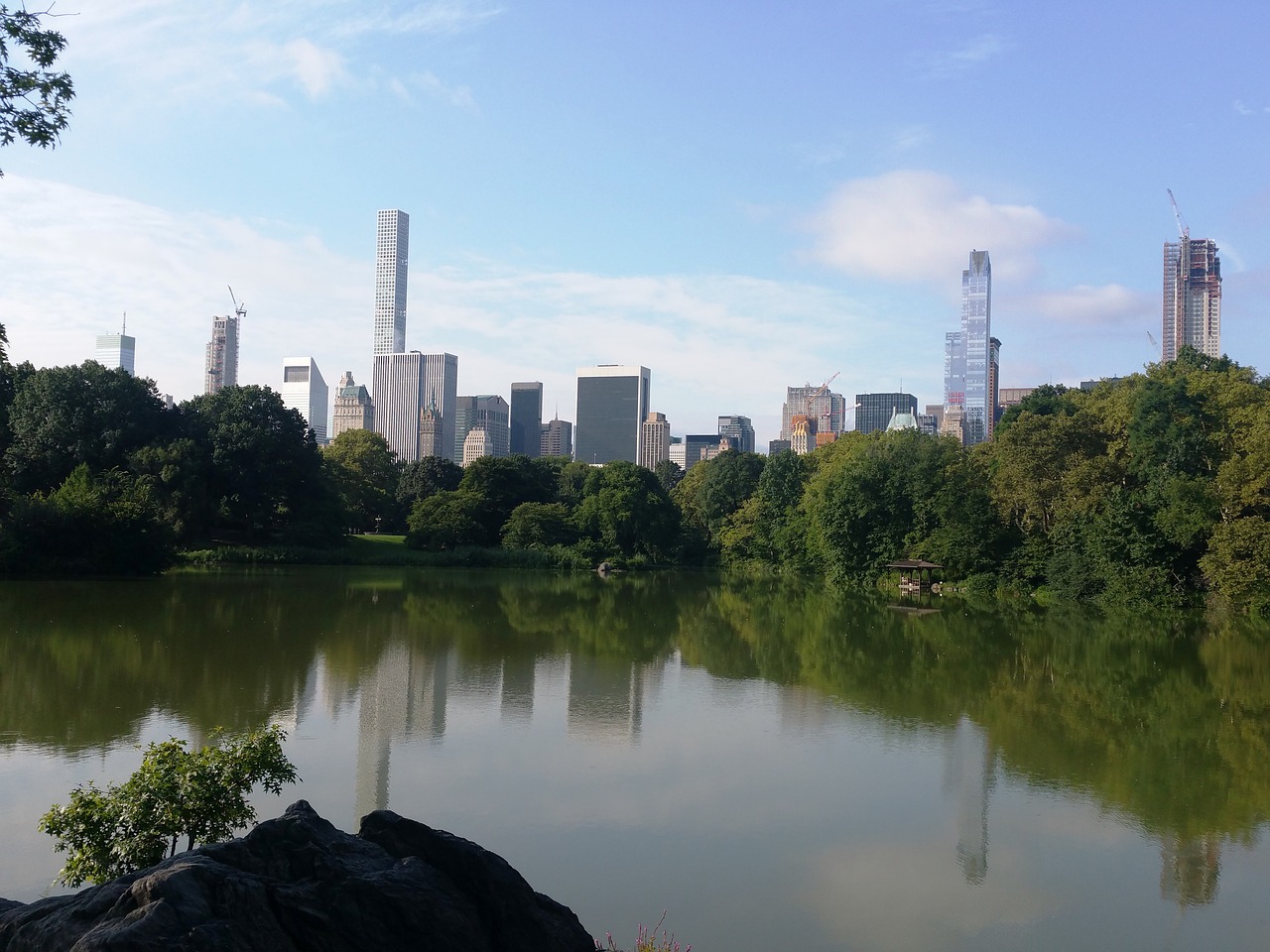 lake reflection park free photo