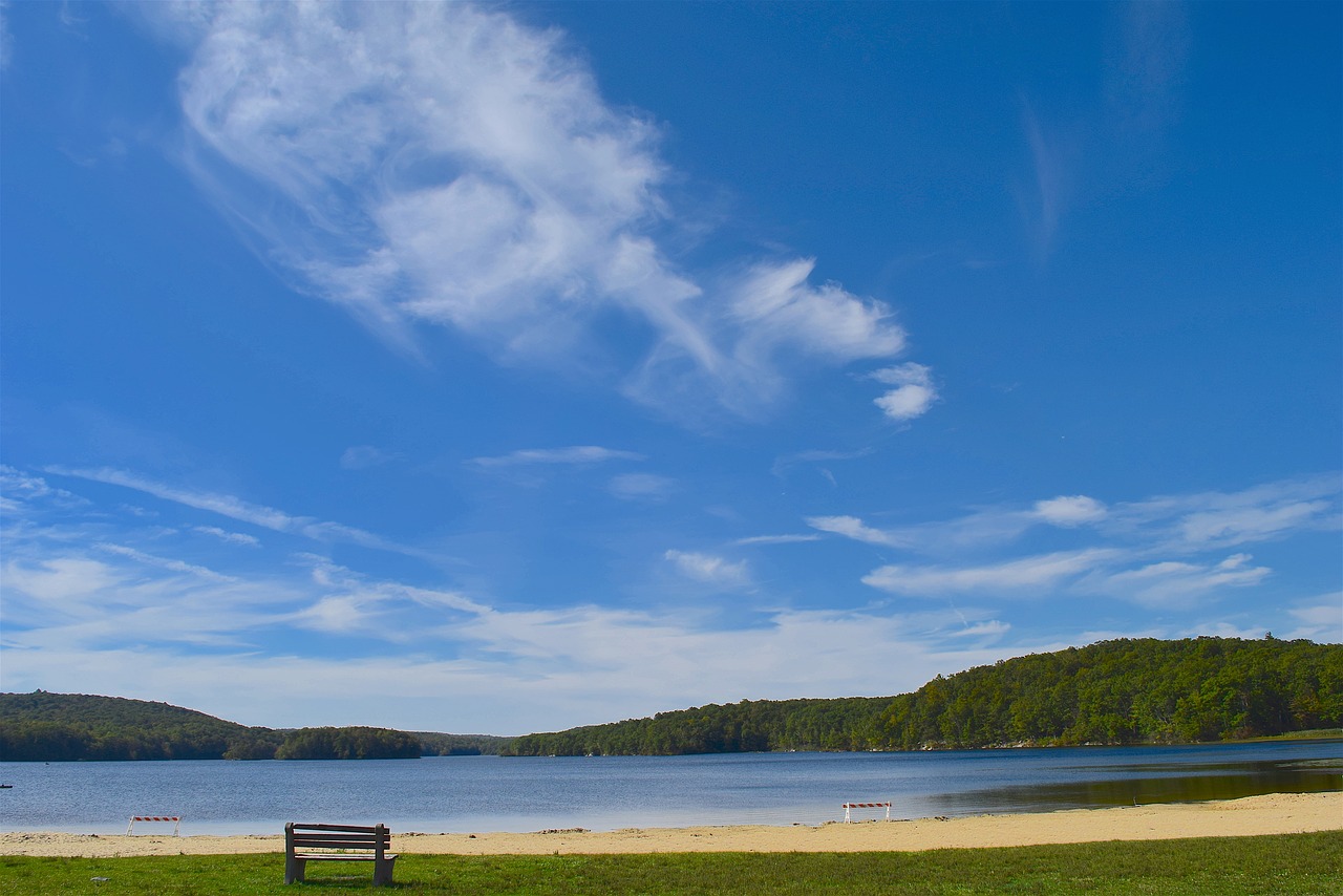 lake park bench free photo