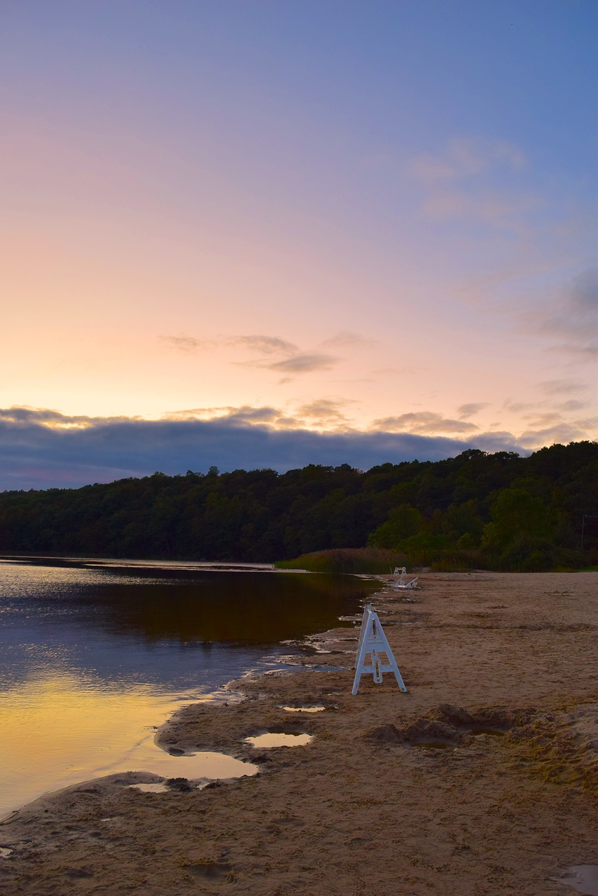 lake sunset beach free photo