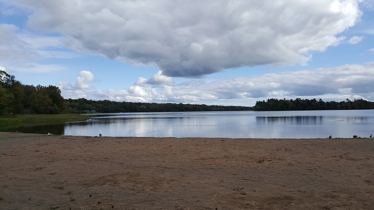 lake sand beach free photo