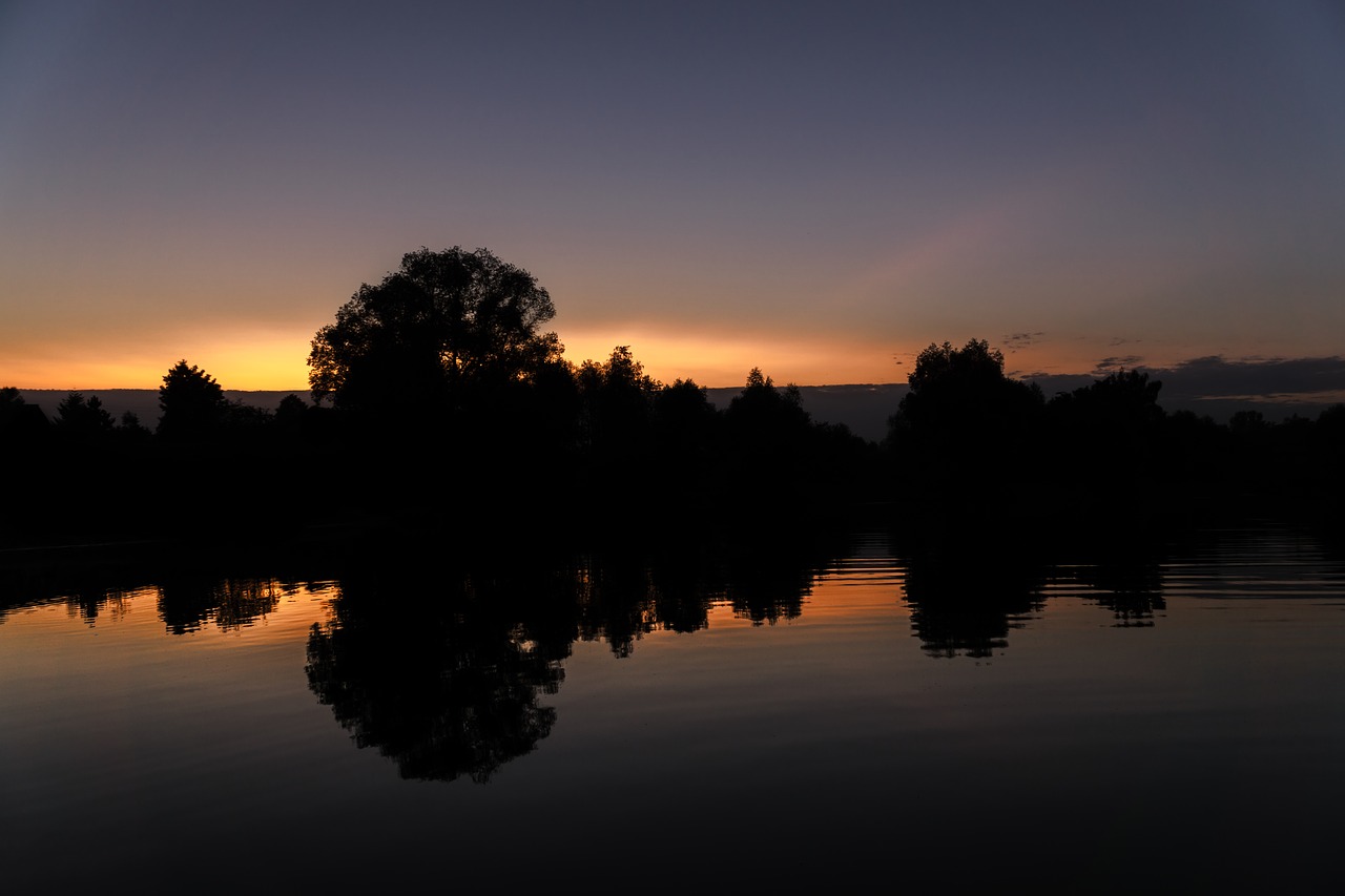 lake sky sunset free photo