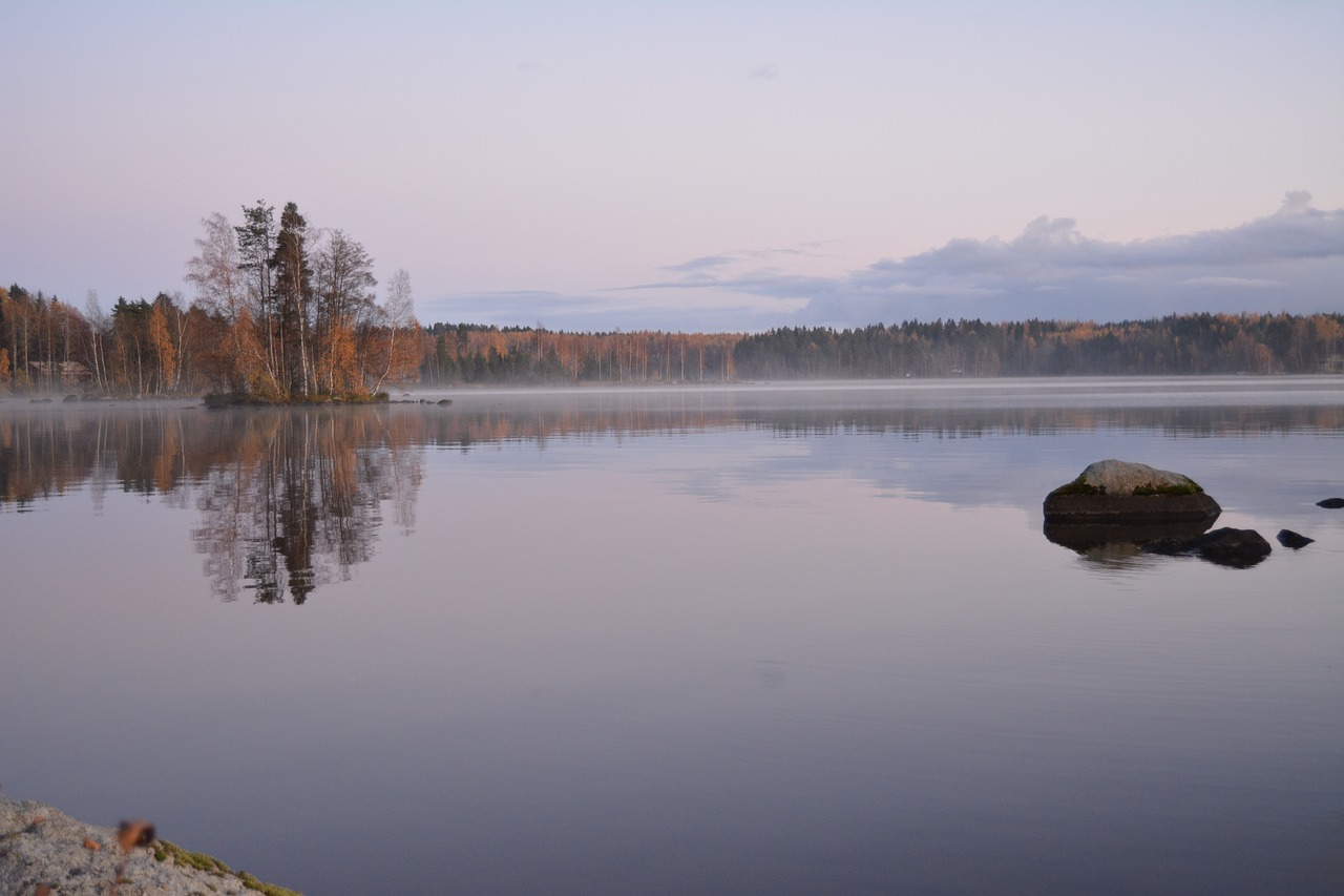 lake autumn finnish free photo