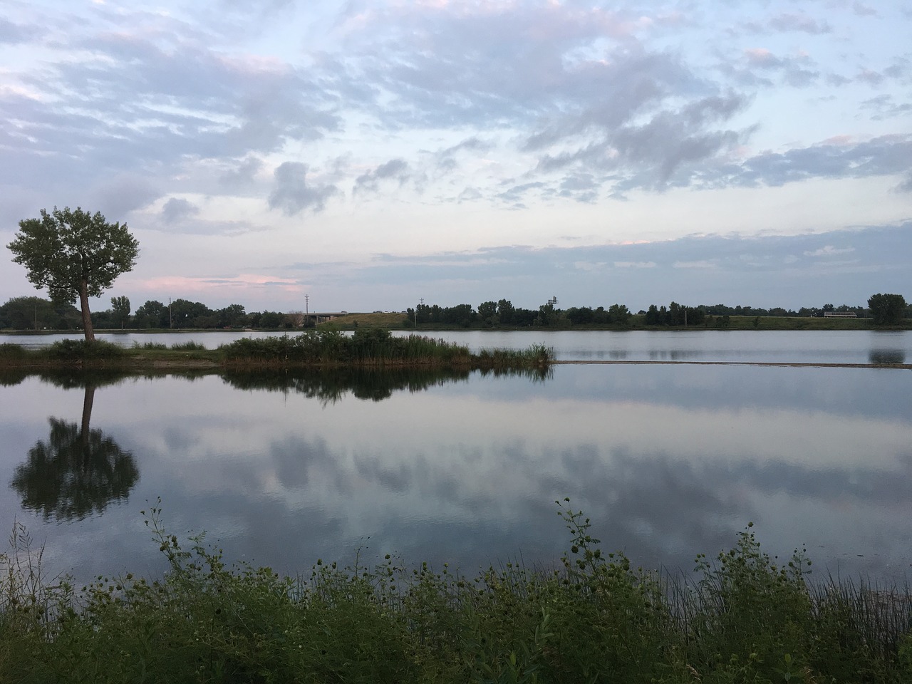 lake outdoors sunset free photo