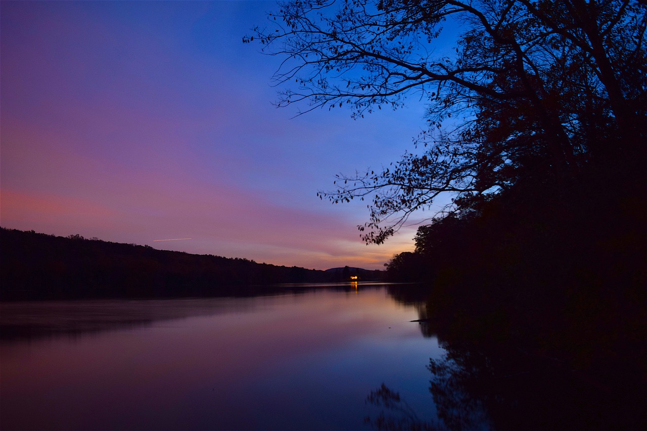 lake sunset sky free photo