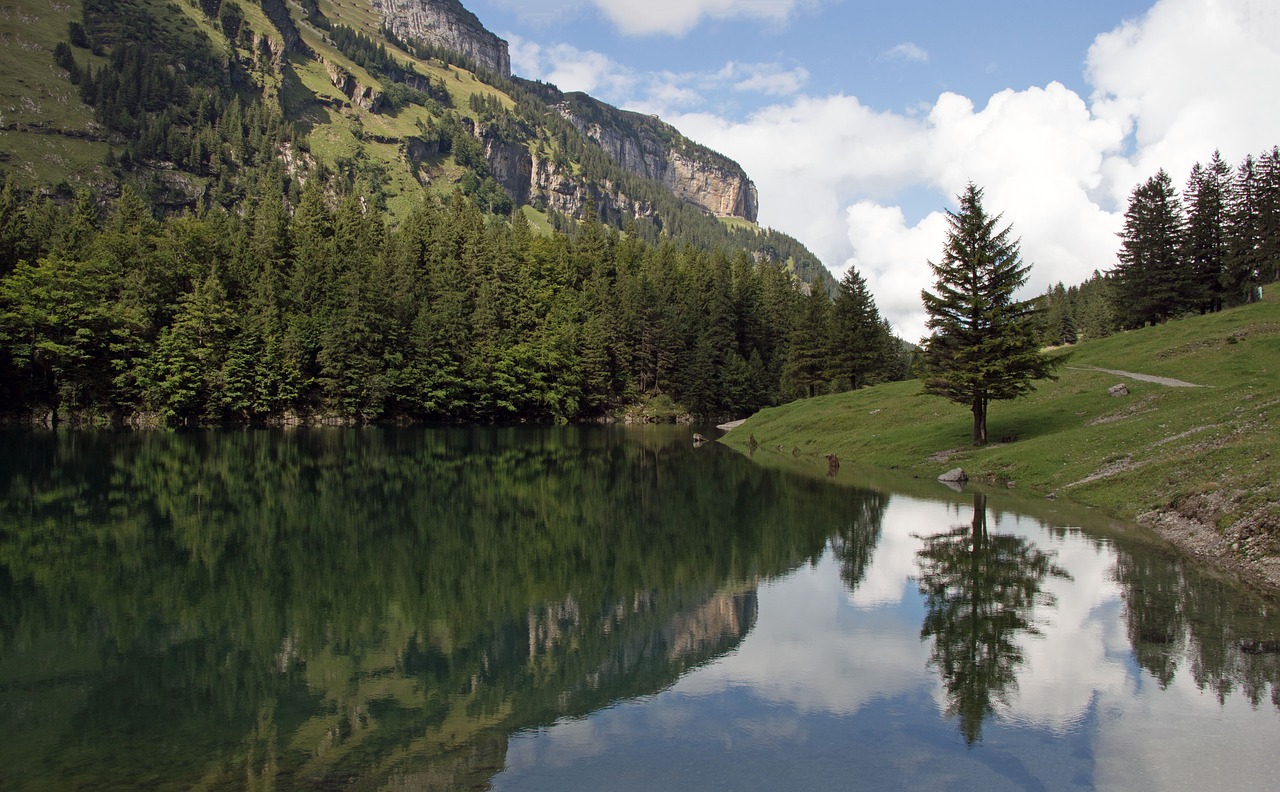 lake mirroring switzerland free photo