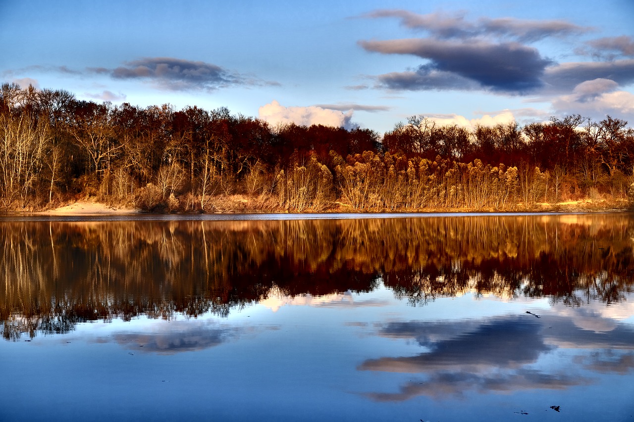 lake water clouds free photo