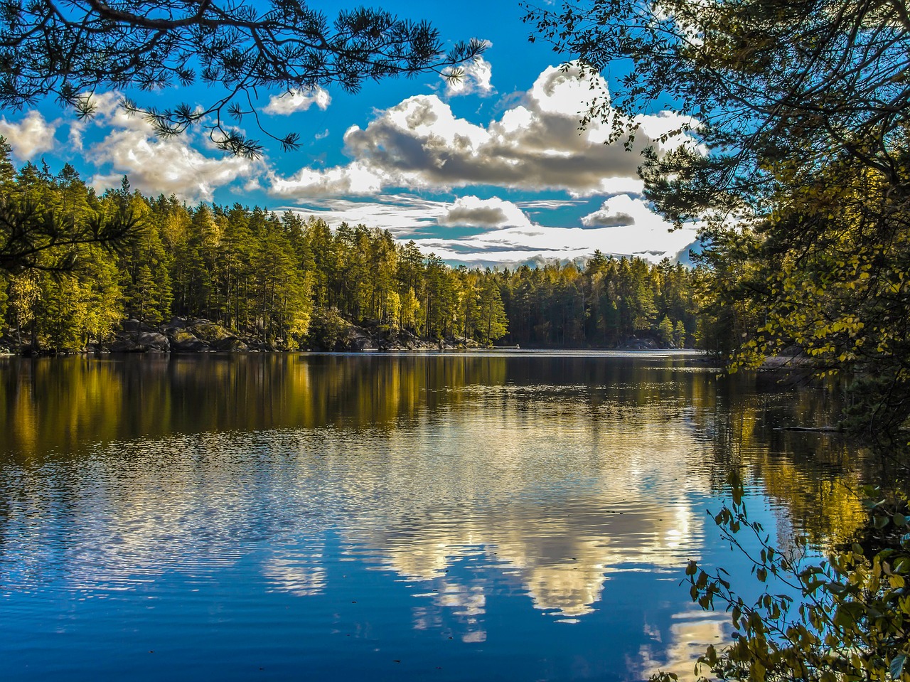 lake nature reflection free photo