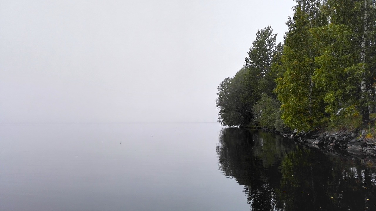 lake reflection mist free photo