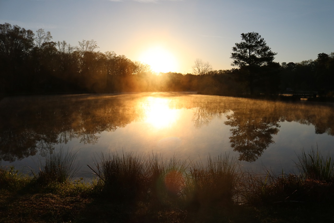 lake  sunset  winter free photo