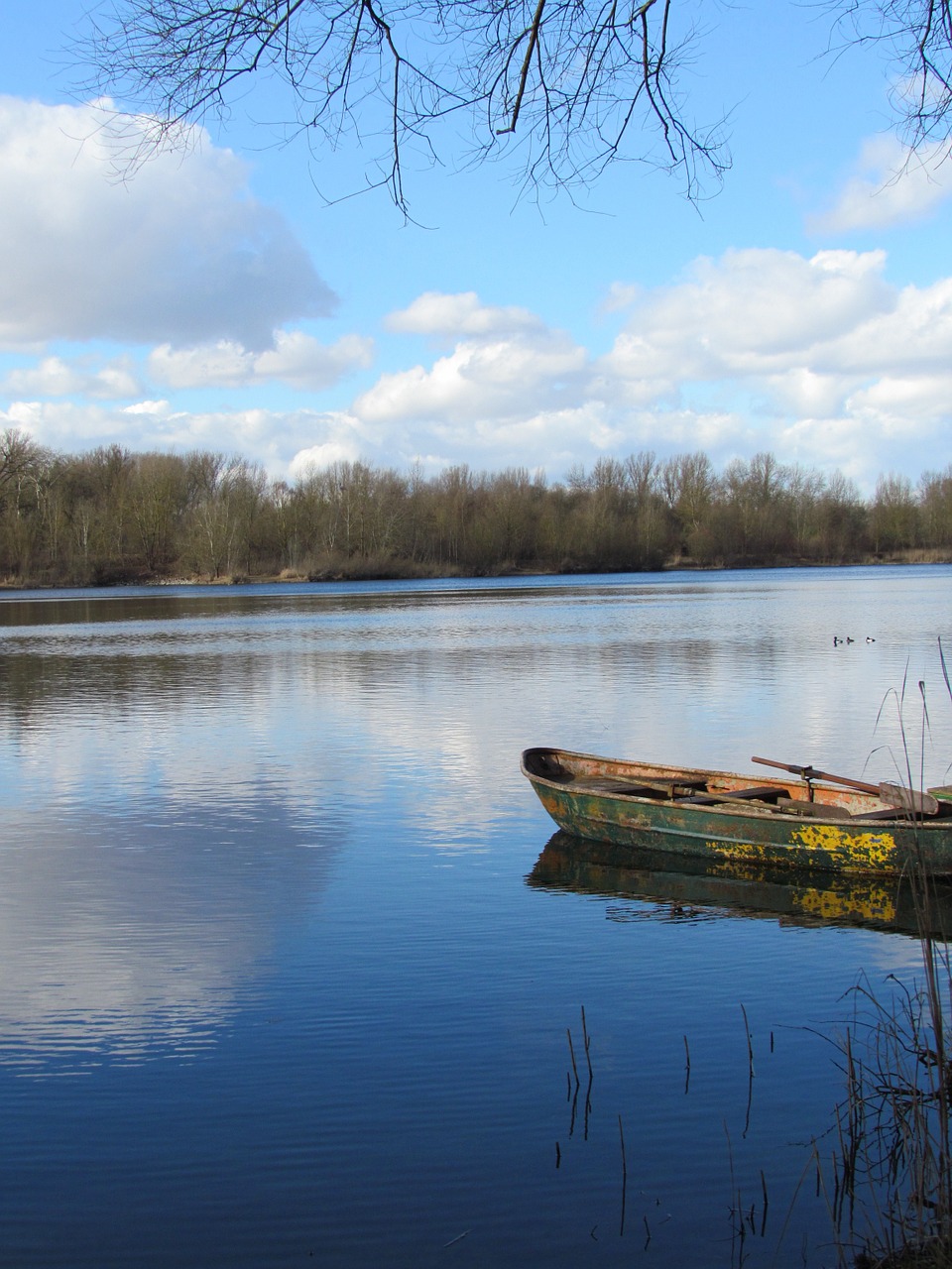 lake water clouds free photo