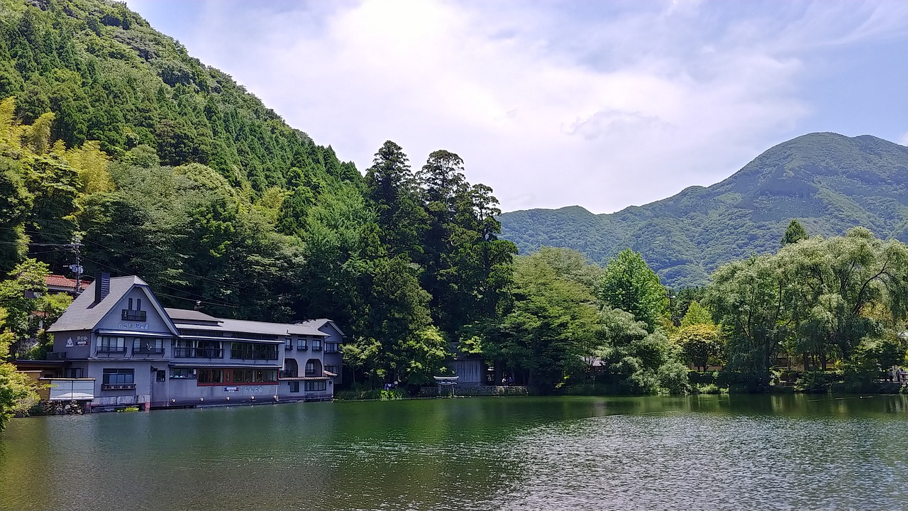 lake  building  mountain free photo