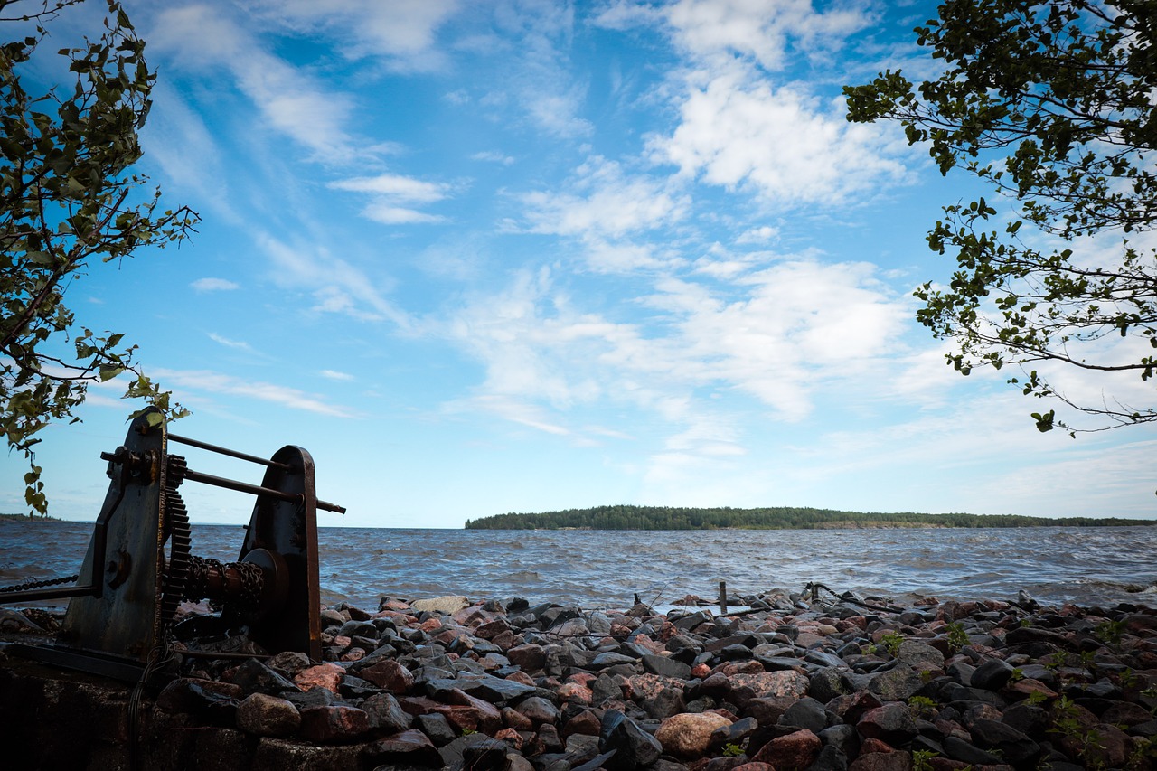 lake  stones  water free photo