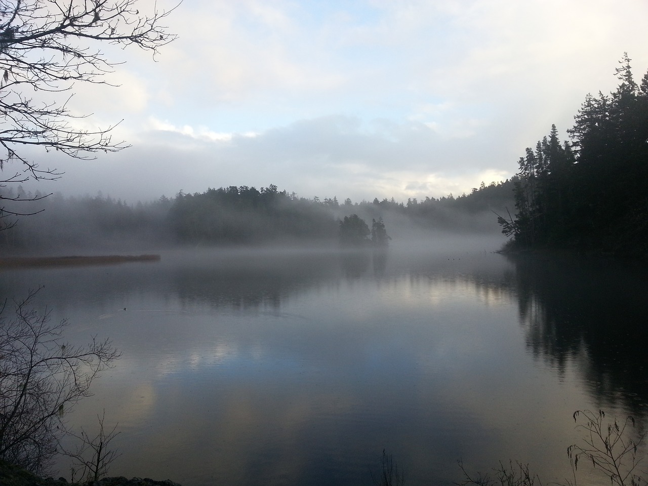 lake  mist  landscape free photo