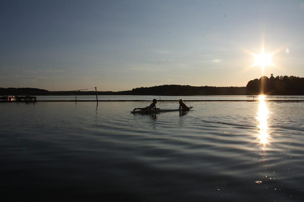 lake kayaks landscape free photo