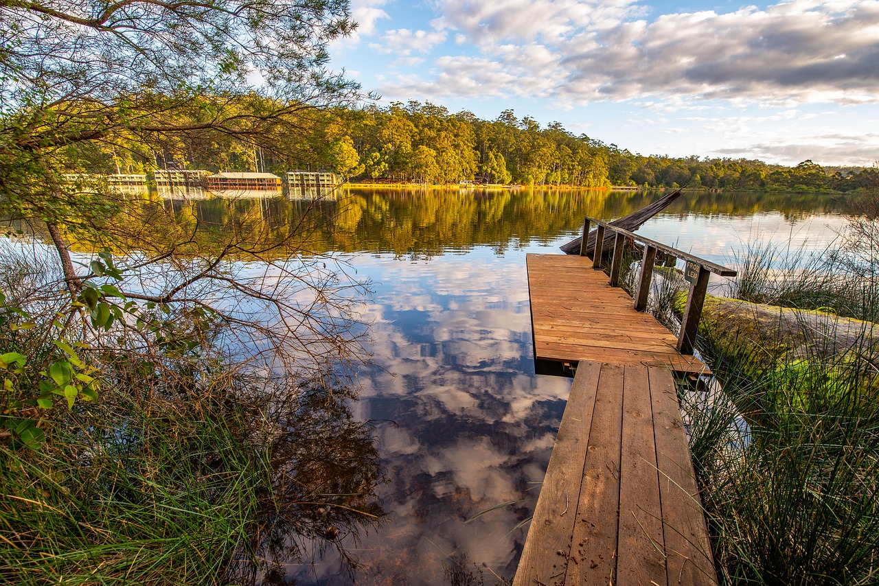 lake  pier  landscape free photo