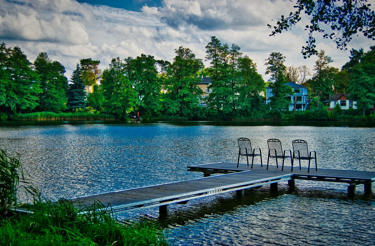 lake  relaxation  chairs free photo