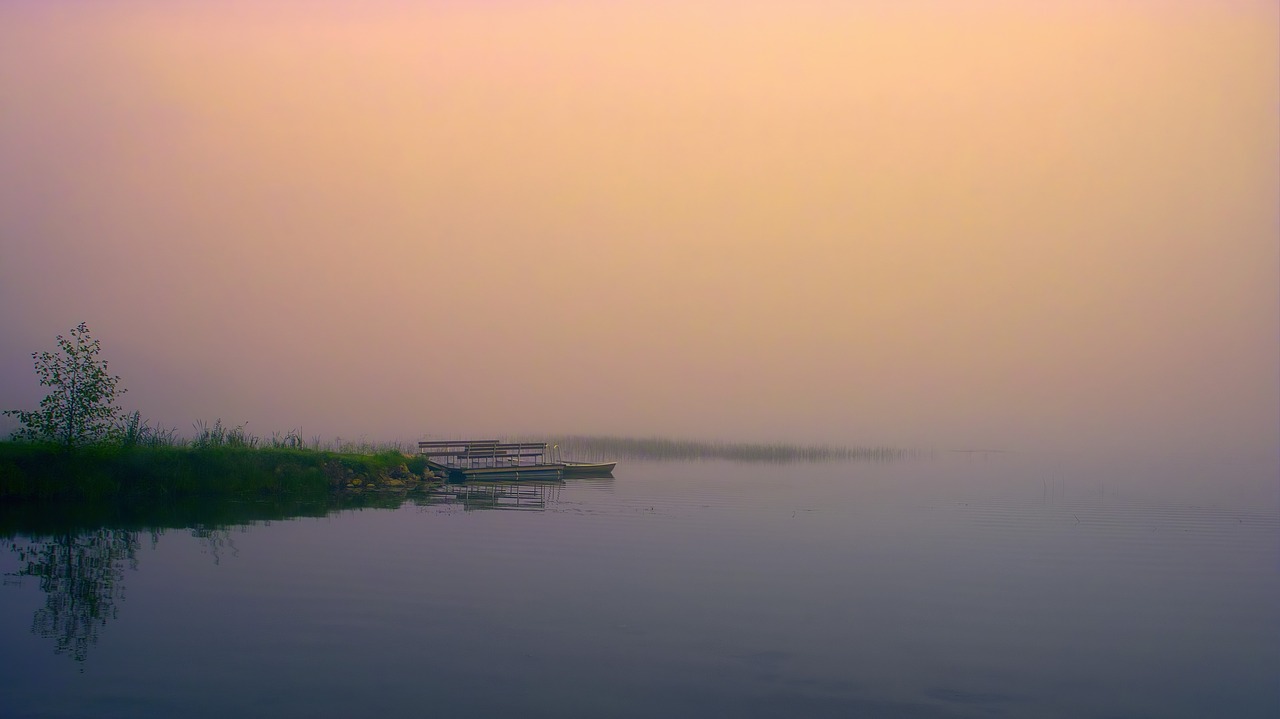lake  fog  water free photo