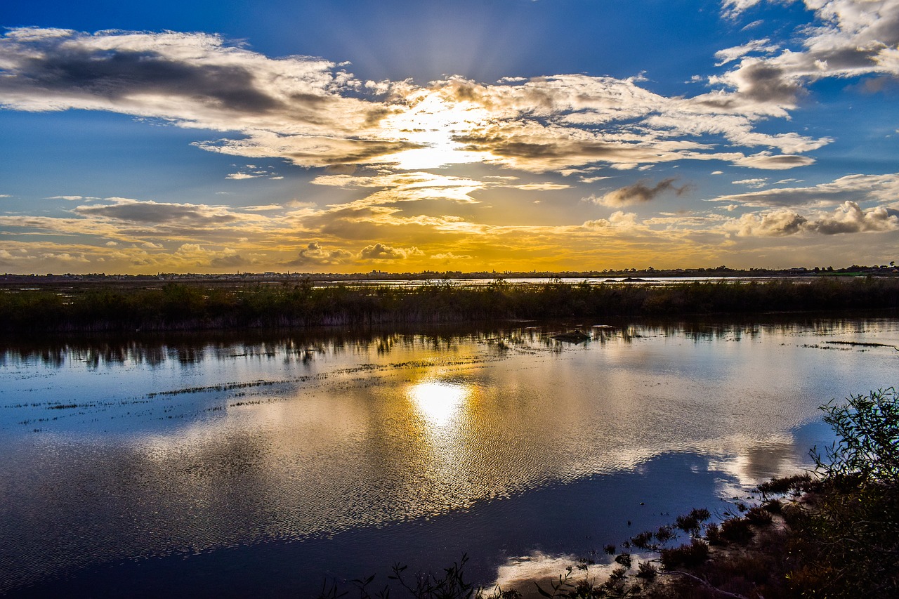 lake  sunset  water free photo