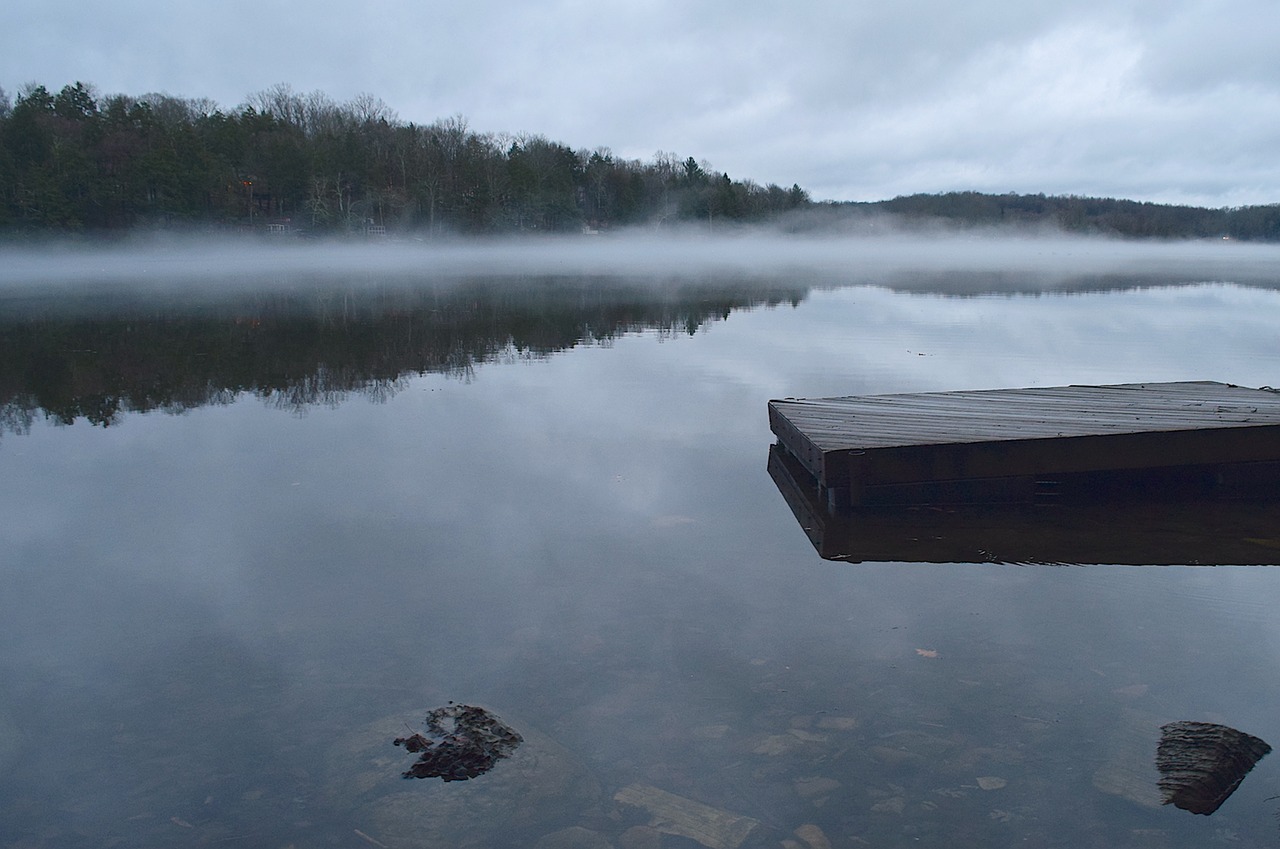 lake  overcast  water free photo