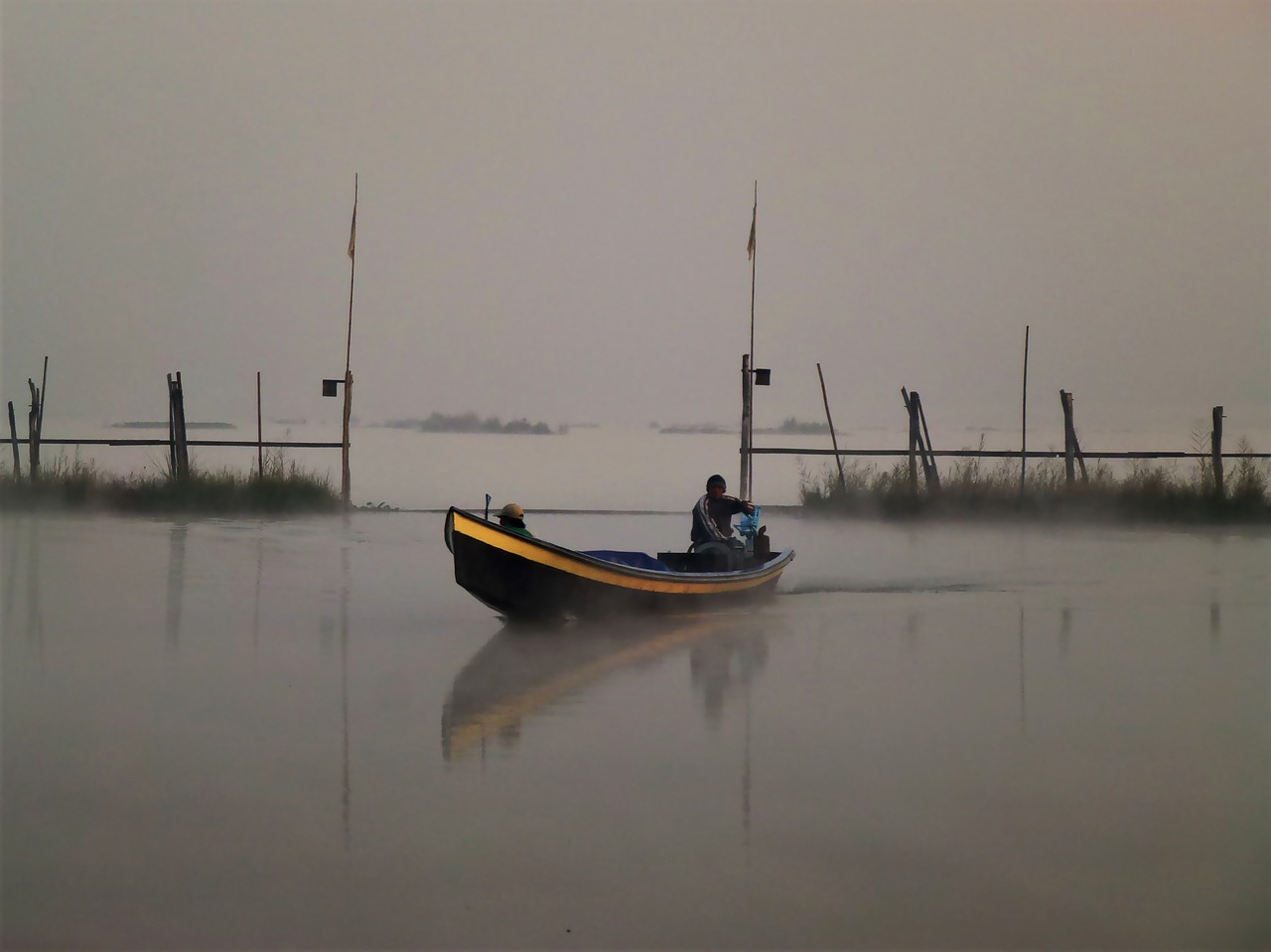 lake  fog  burma free photo