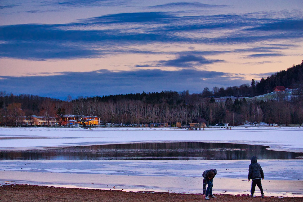 lake  children  play free photo