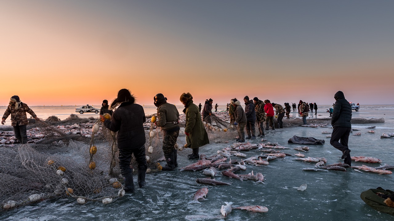 lake  ice  fishing free photo