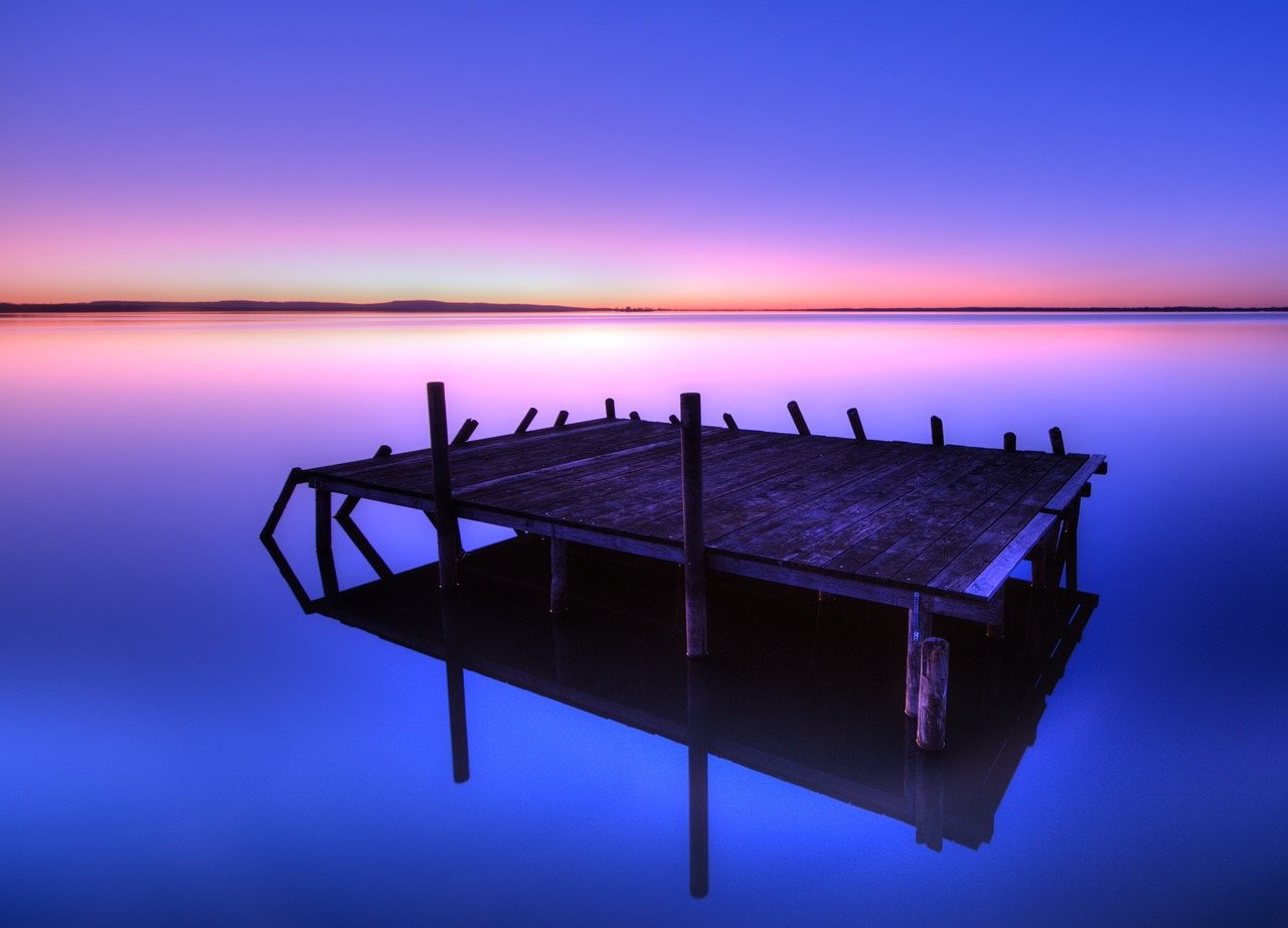 lake  blue hour  water free photo