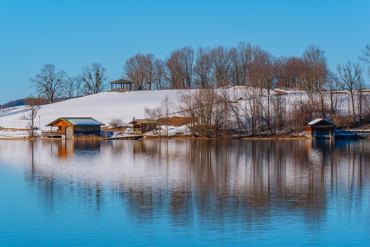 lake  bank  boat house free photo