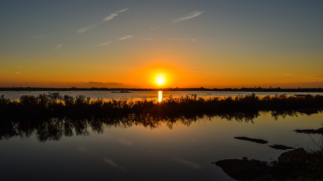 lake  sunset  water free photo