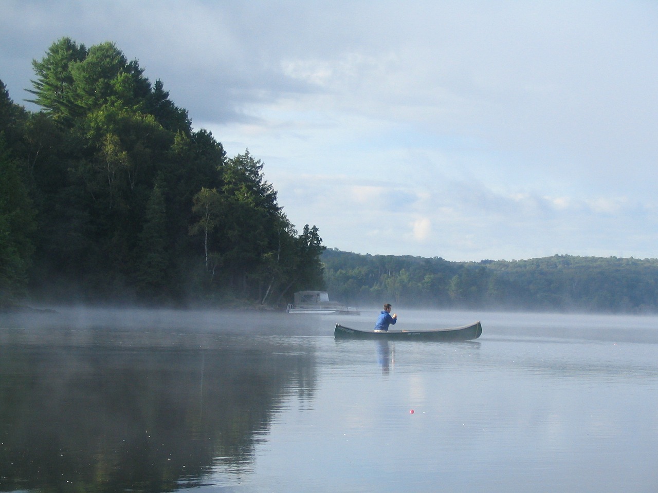 lake canoe nature free photo