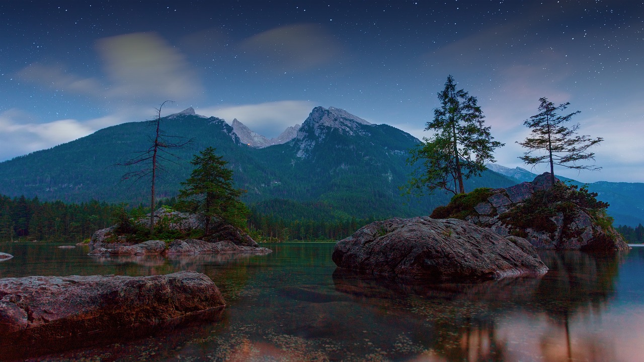 lake  twilight  alpine free photo