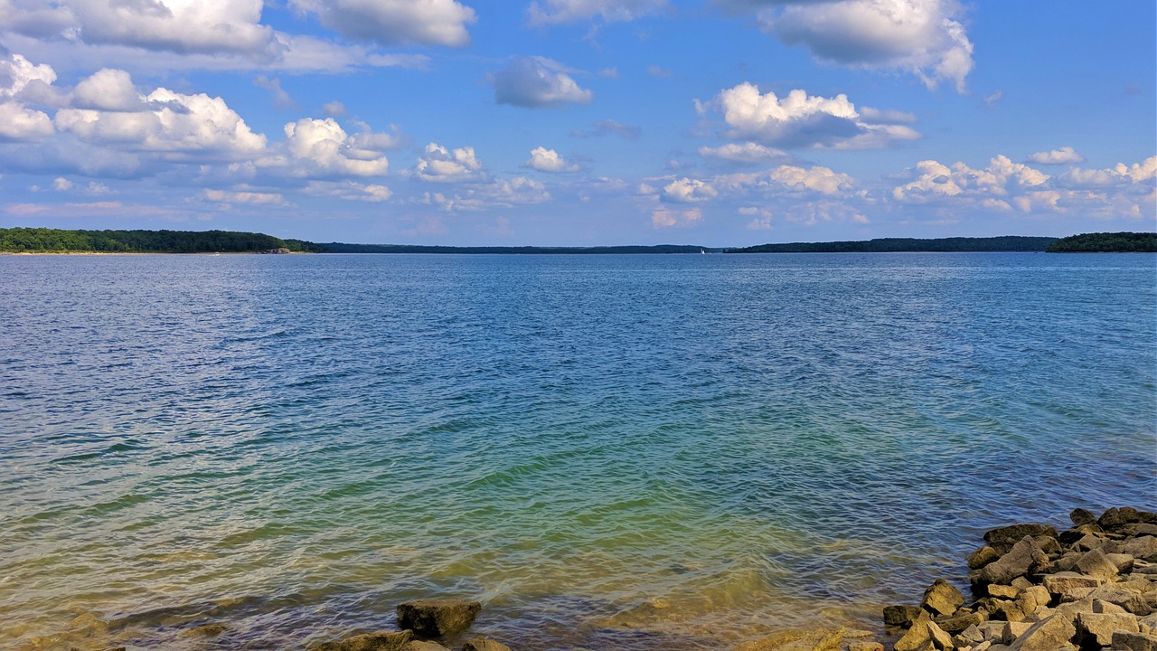 lake  rocks  water free photo