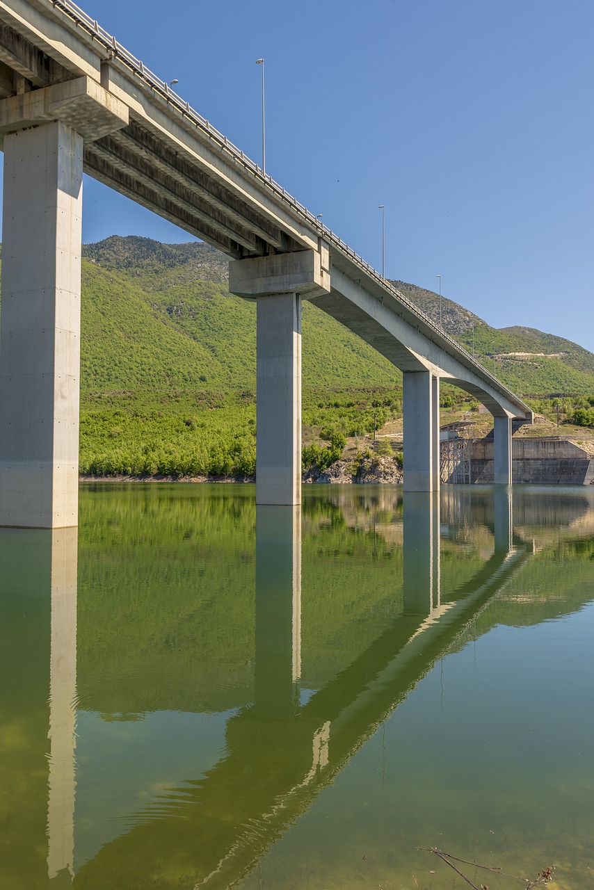 lake  bridge  water free photo