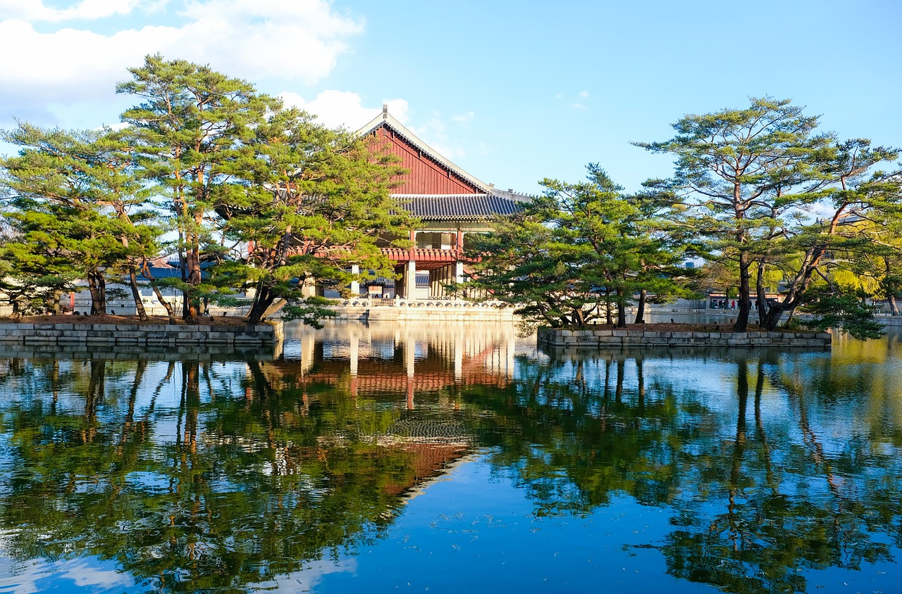 lake  reflection  temple free photo