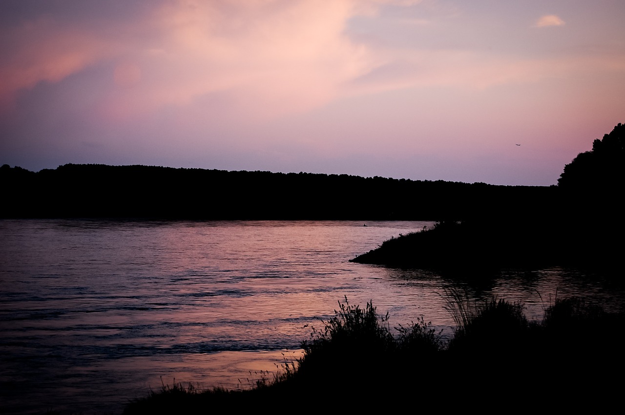 lake sunset evening free photo