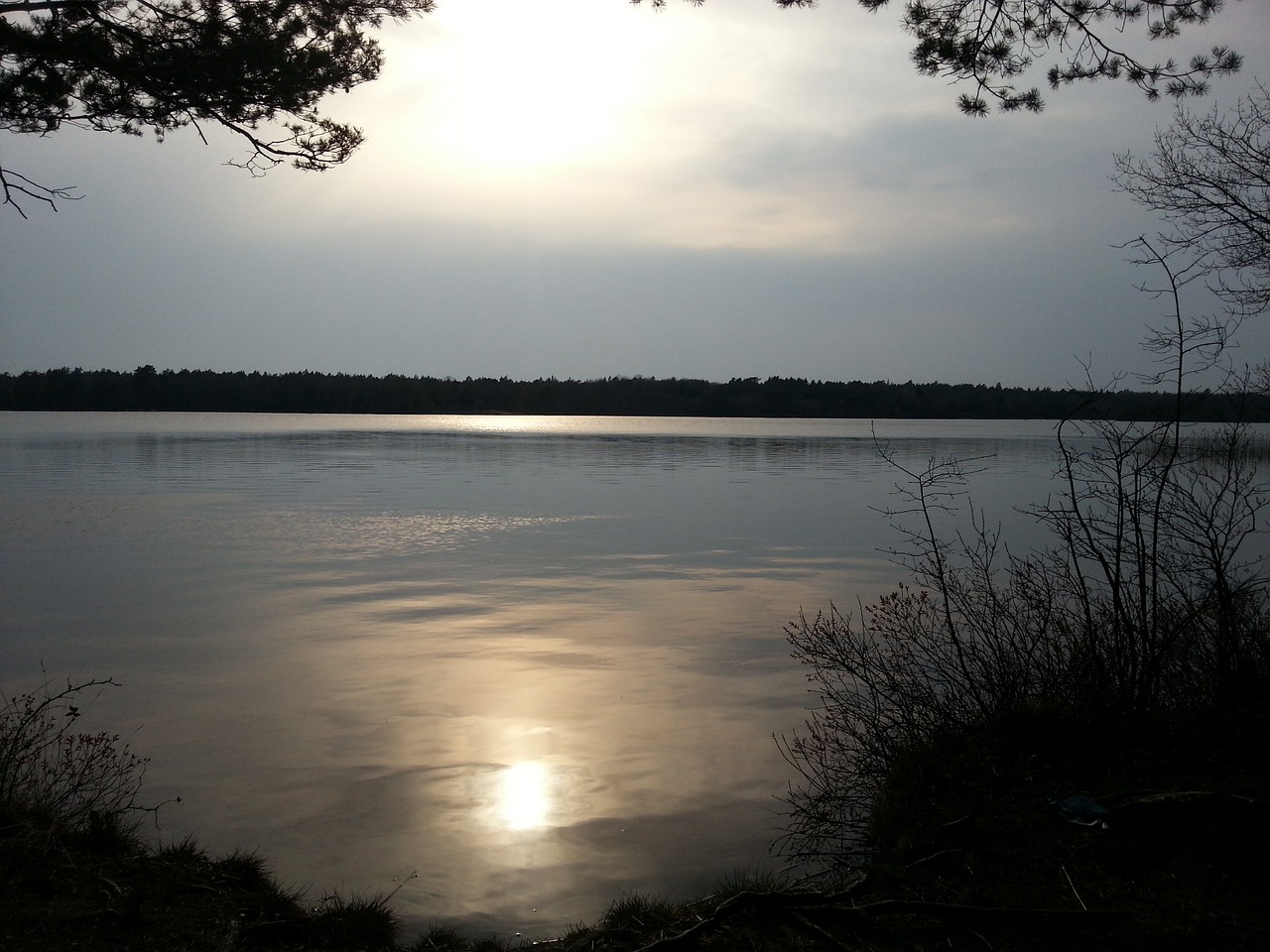 lake horizon sunset free photo