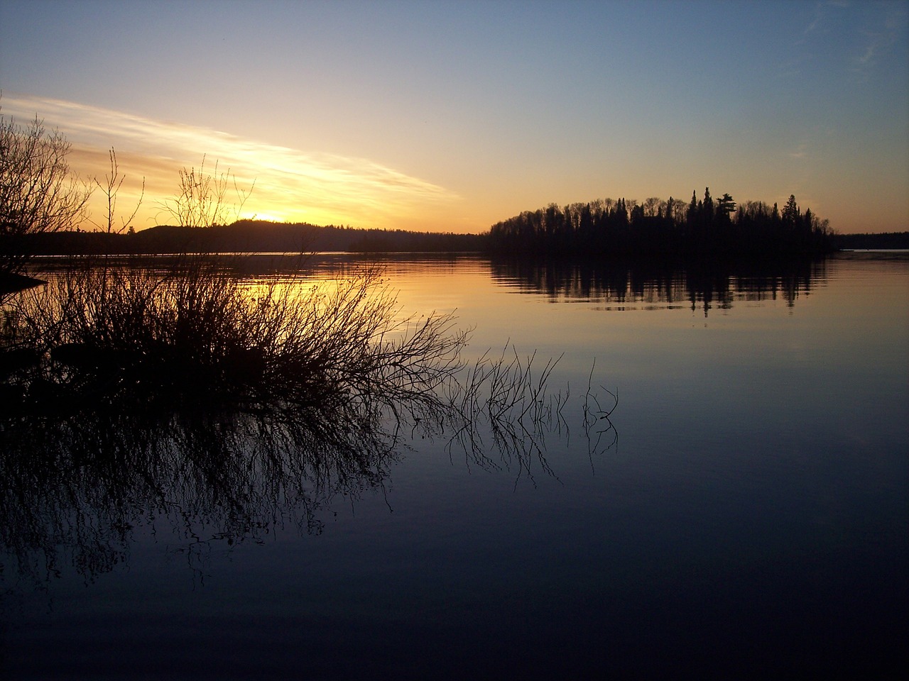 lake sunset summer free photo